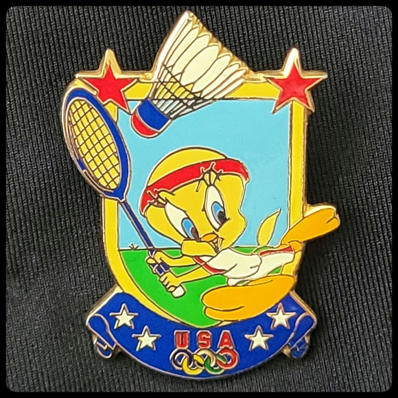 Tweety Bird 1996 USA Olympic Badminton Pin - Picture 1 of 7